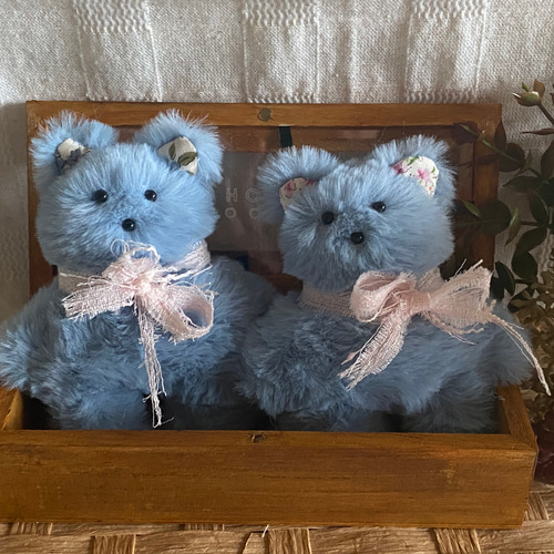 ハンドメイドぬいぐるみ Kiki水色の猫ちゃん ☆アードドル 01