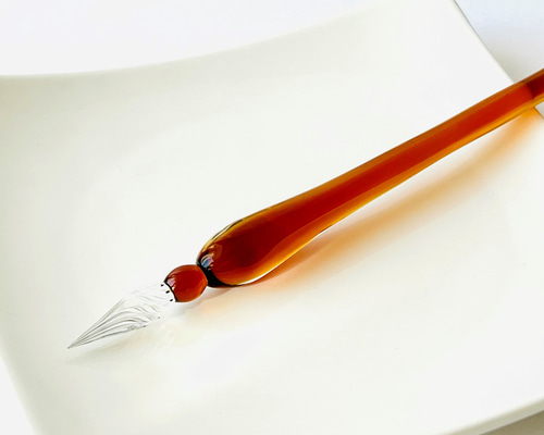 硝子工房きつねらんぷ　しゃぼん玉色のガラスペン 硝子工房きつねらんぷしゃぼん玉色のガラスペン