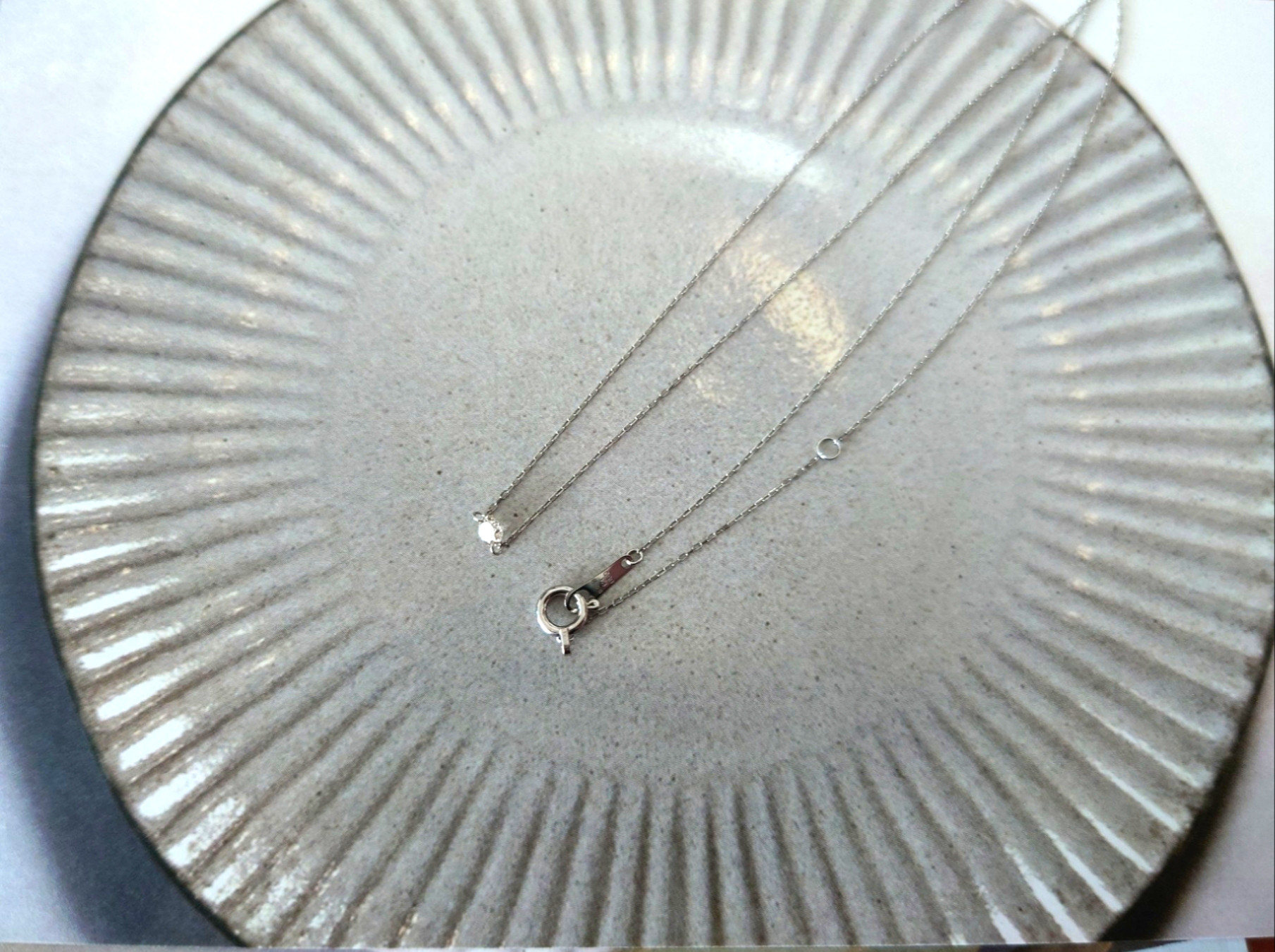 【売り切り】ダイヤモンド スキンジュエリー  40cm プラチナ細チェーン プラチナ 小豆チェーン Pt850