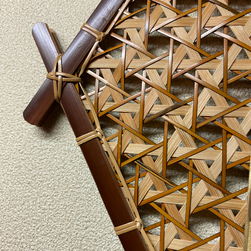 壁かけ竹細工 書や絵 写真など 色紙サイズも可 タペストリー 六角形(大