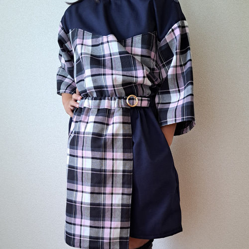 チェック柄巻きスカート風キュロット セール】【LTXC】チェック巻き風キュロット（スカート