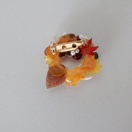 ハロウィンリースブローチ□ハンドメイド□ ブローチ あんじゅの