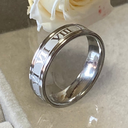 シルバーローマ字リングステンレスリング ステンレス指輪 ピンキーリング 2枚目の画像