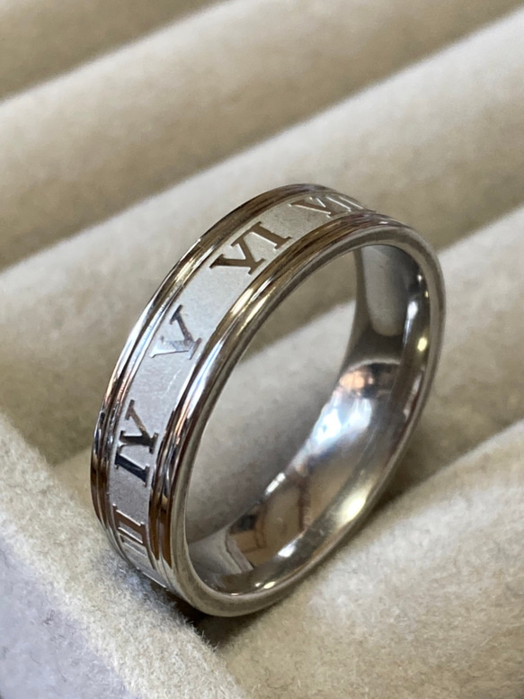 シルバーローマ字リングステンレスリング ステンレス指輪 ピンキーリング 5枚目の画像