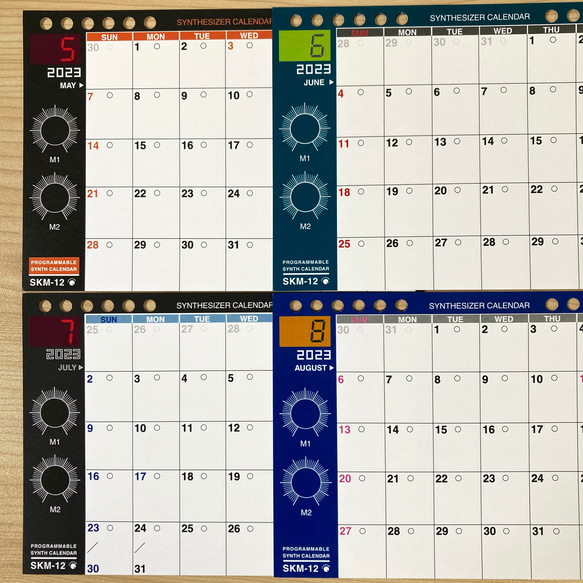 【2023年曆】SKM-12合成器日曆配備12個月可變面板桌面/SKM 第17張的照片