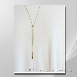 送料無料◆  淡水パールバロック&ゴールドメタル　ロングネックレス　ネックレス 真鍮　16kgp 4枚目の画像