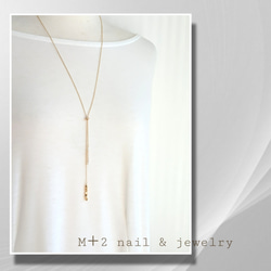 送料無料◆  淡水パールバロック&ゴールドメタル　ロングネックレス　ネックレス 真鍮　16kgp 5枚目の画像