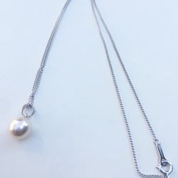 【SV925】一粒 真珠 ネックレス(9mm・あこや真珠) 3枚目の画像
