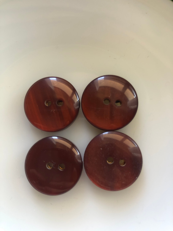 アンティーク ボタン 4個　ビンテージ 昭和 レトロ 個性的 ハンドメイド素材 オレンジ　ゴールド　ポップ アクセ 3枚目の画像