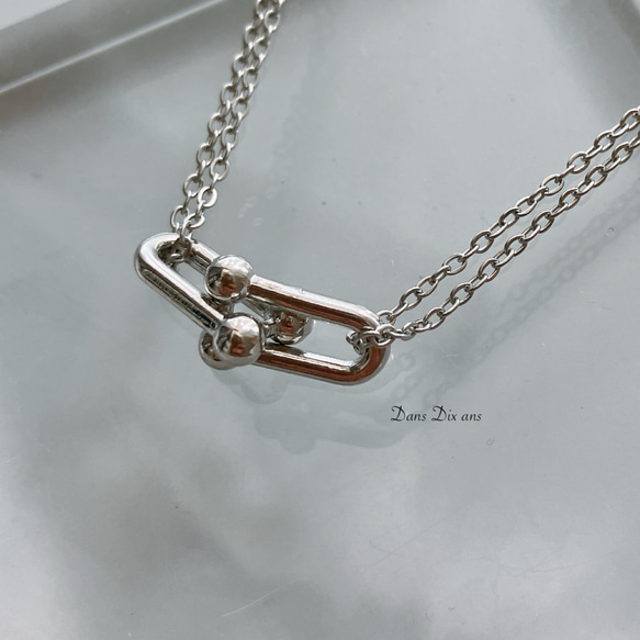 金属アレルギー対応　サージカルステンレスチェーン / ステンレスリンクチャーム　ネックレス　 3枚目の画像