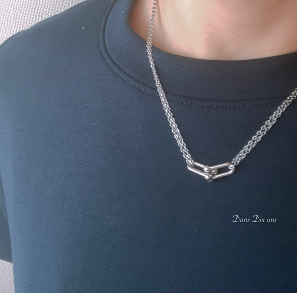 金属アレルギー対応　サージカルステンレスチェーン / ステンレスリンクチャーム　ネックレス　 6枚目の画像