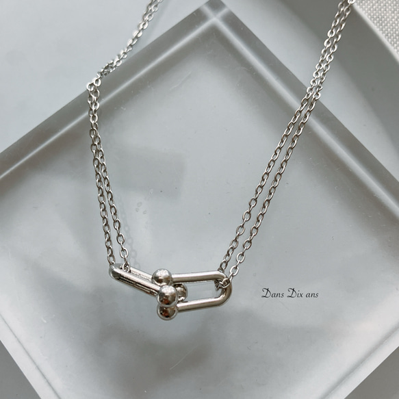 金属アレルギー対応　サージカルステンレスチェーン / ステンレスリンクチャーム　ネックレス　 8枚目の画像