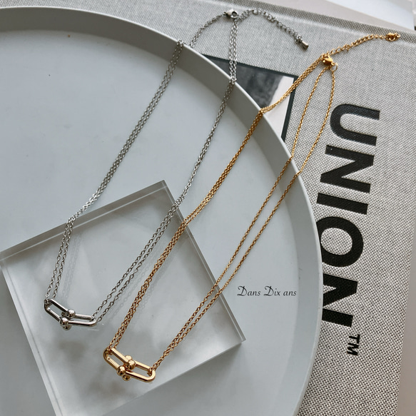 金属アレルギー対応　サージカルステンレスチェーン / ステンレスリンクチャーム　ネックレス　 5枚目の画像