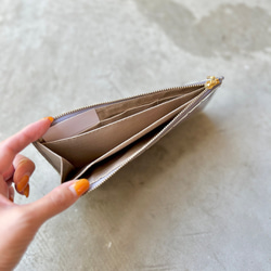 wafer ワッフェル 本革 型押し 薄型長財布 レディース パステルカラー コンパクト 8枚目の画像