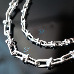 SV925 スターリングシルバー Uチェーン 切り売り 4コマ単位 ◎S 5×8mm 1枚目の画像