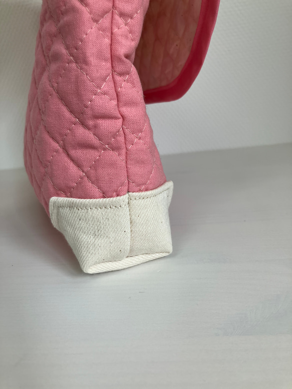 底角補強！キルティングショルダーバッグ　図書袋　通園バック 3枚目の画像