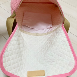 底角補強！キルティングショルダーバッグ　図書袋　通園バック 6枚目の画像