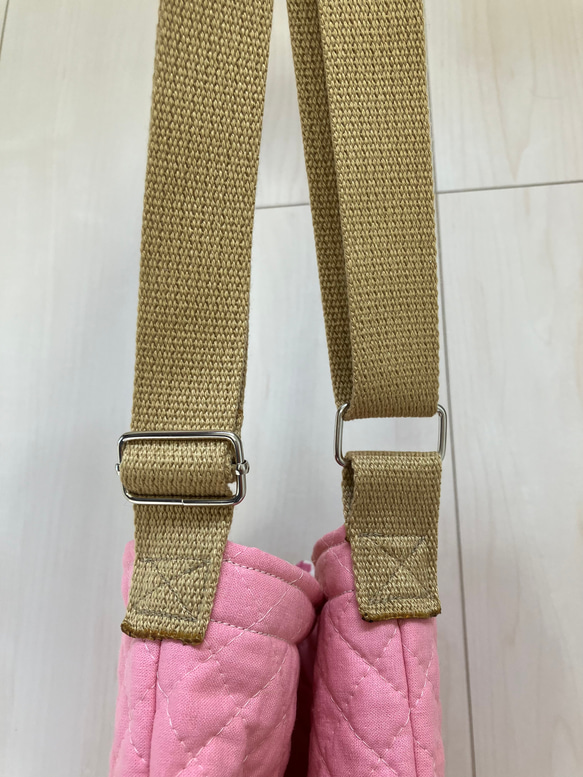 底角補強！キルティングショルダーバッグ　図書袋　通園バック 9枚目の画像