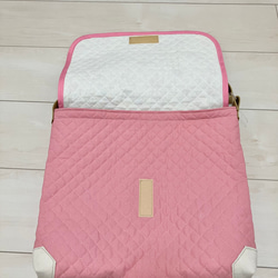 底角補強！キルティングショルダーバッグ　図書袋　通園バック 5枚目の画像