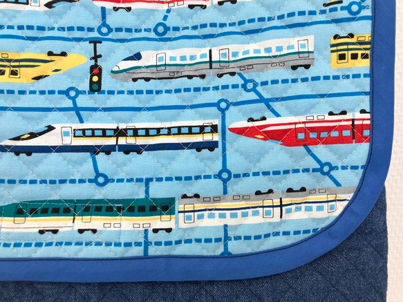 底角補強！デニムキルティングショルダーバッグ　通園バック 5枚目の画像