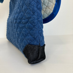 底角補強！デニムキルティングショルダーバッグ　通園バック 3枚目の画像