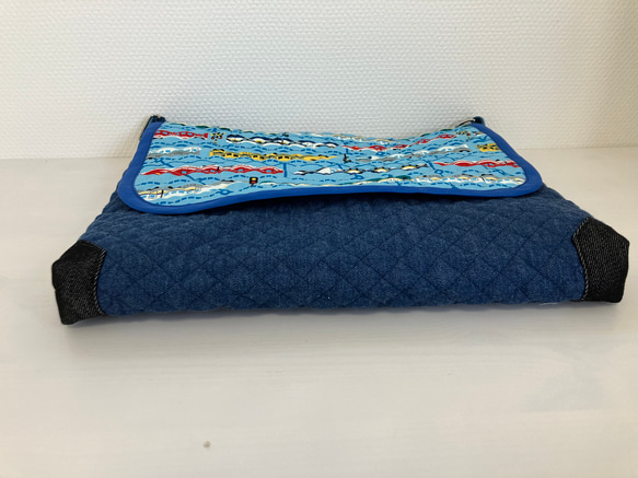 底角補強！デニムキルティングショルダーバッグ　通園バック 4枚目の画像