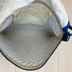 底角補強！デニムキルティングショルダーバッグ　通園バック 8枚目の画像