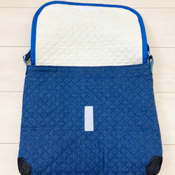 底角補強！デニムキルティングショルダーバッグ　通園バック 6枚目の画像