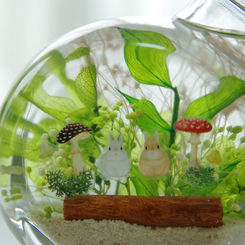 作りたて！再販4】うさぎのしあわせ キノコの森 緑溢れる森の