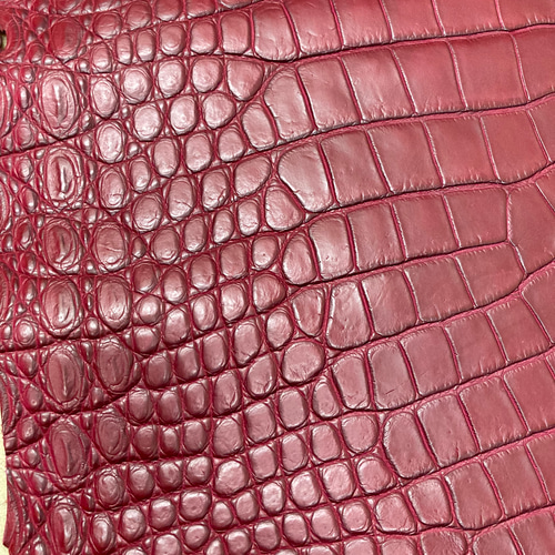クロコダイル ワニ革 クリムゾンレッド 裁断済み革 その他素材 レザー