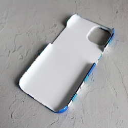 iPhoneケース（iPhone15対応）モンドリアン風柄　ブルー系 5枚目の画像