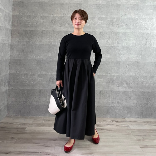 SALE 40%off【小柄S】前後で着れる パール付きリブ切り替え SALE 40%off【小柄S】前後で着れる パール付きリブ切り替え