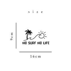 サーフ ステッカー no surf no life パームツリー 波 4枚目の画像