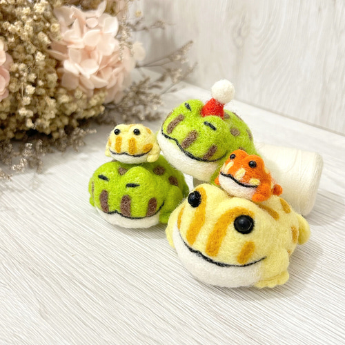 ツノガエル家族 羊毛フェルト人形 癒しのギフト 羊毛フェルト 兔瓜小