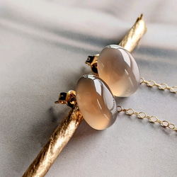 【新品】ムーンストーン×タイガーアイピアスチャーム K10 MOONSTONE | ピアス チャーム 天然石 | 14G 16G対応 | 軟骨