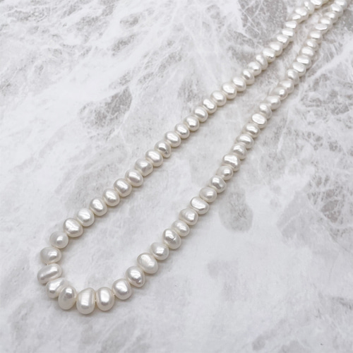 淡水パール バロック ドロップ 5〜6mm 半連 （半連20cm バロック
