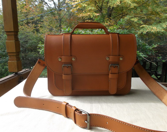 美品 Cole Haan 2897 2way ブリーフケース A4可 レザー 茶 Whatna 革 ビジネス バッグメンズ 2way ショルダー 手提げ 本革