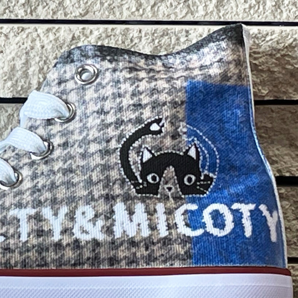 ねこのメルティ ハイカットスニーカー 千鳥格子 3枚目の画像