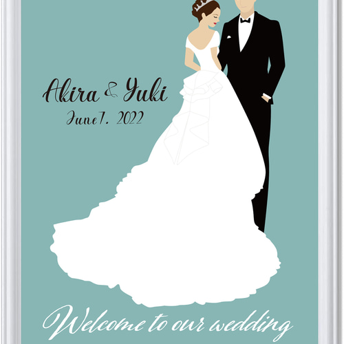 ウェルカムボード ウェディング 結婚式 A3 ポスター（お名前・日付入れ