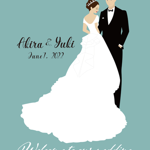 ウェルカムボード ウェディング 結婚式 A3 ポスター（お名前・日付入れ