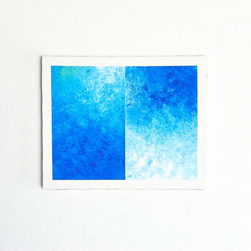 零080】絵画 宇宙 青 空 海 抽象画 原画 インテリア 絵画 零