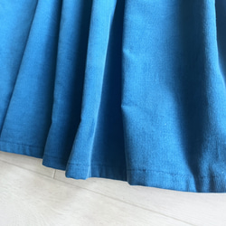 コーデュロイのギャザースカート　セルリアンブルー 8枚目の画像