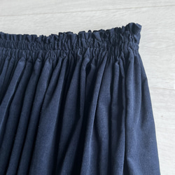 コーデュロイのギャザースカート　ネイビー 6枚目の画像