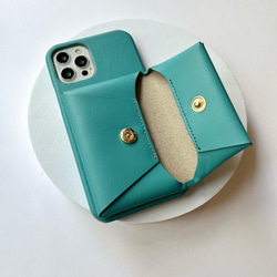 本革　スマホケース　レザー　イニシャルが入れられる　IPHONEケース　 2枚目の画像