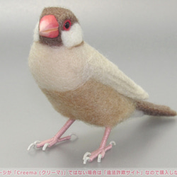 本トリ No.97 シナモン文鳥 ４号 / 羊毛フェルト リアルサイズ 2枚目の画像