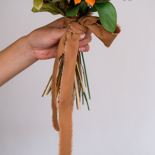 華やかなオレンジダリアのドライフラワーブーケ＊ドライフラワー