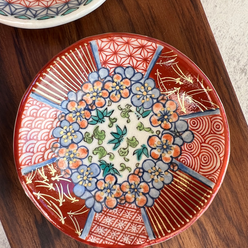 Creema限定】清水焼 手描き豆皿3枚セット 3枚とも中サイズ 小皿 見谷