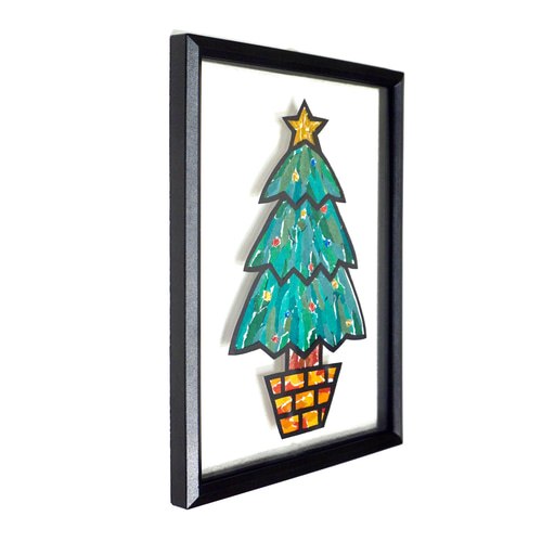 切り絵×ちぎり絵】tree -ｸﾘｽﾏｽｰ 原画アート クリスマスツリー 紙