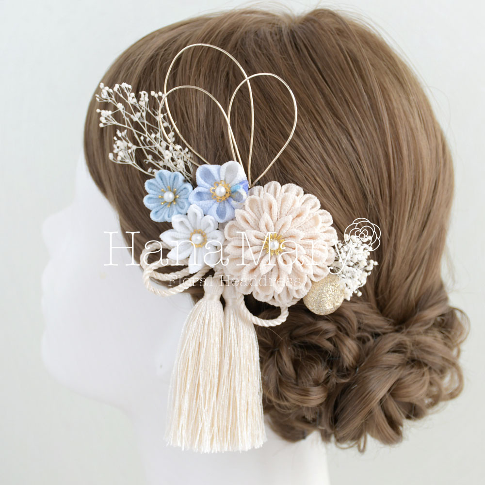 卒業式　成人式 髪飾り つまみ細工