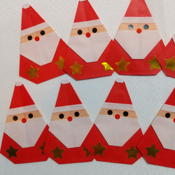 折り紙サンタクロース 10個セット 壁面飾り 送料無料 2枚目の画像